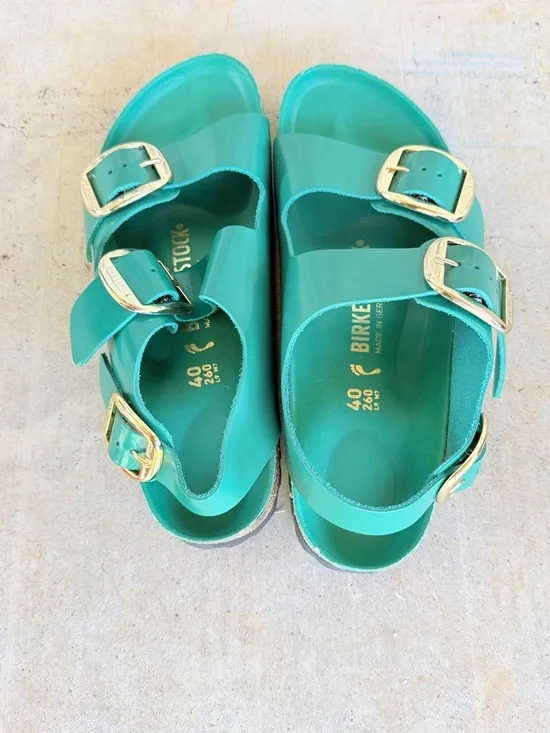 Birkenstock Green Sz 40 100% Leather - Picture 5 of 6